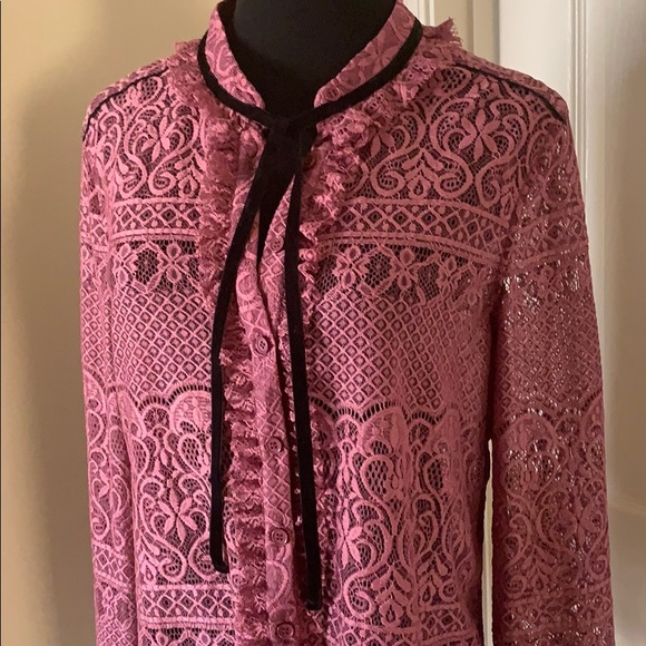 LACE AND VELVET TOP - Picture 4 of 8